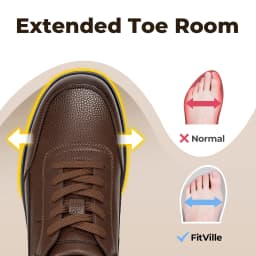 FitVille Men's Casual Shoes Wide Business Formal Dress Shoes for Men Oxford Top Luxury Brand Comfortable Sneakers Lightweight