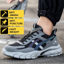 Safety Shoes Men Boots Women Plastic toe cap Sport Snekers Puncture Proof Crash Proof Light Wear Resistant Industrial Quality