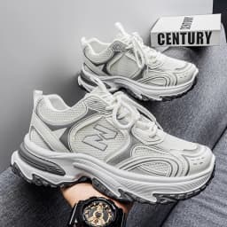 Hight Street Men's Mesh Chunky Sneakers Brand New Breathable Light Outdoor Running Shoes Student Soft-sole Sports Running Shoes