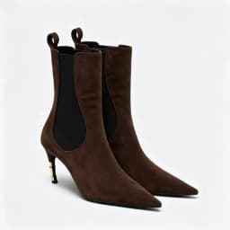 2026 Women's New Low Heel Short Boots with Pointed Kitten Heels and Elastic Fabric Women's Medium and Long Boots