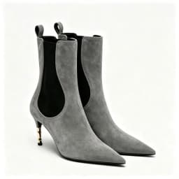 2026 Women's New Low Heel Short Boots with Pointed Kitten Heels and Elastic Fabric Women's Medium and Long Boots