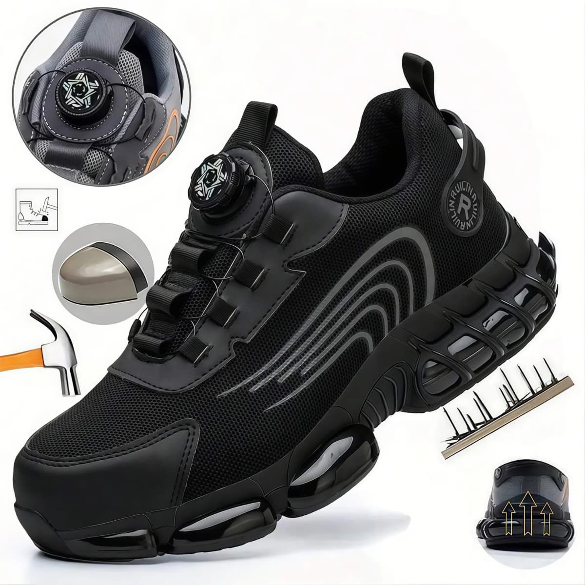 Wear Resistant Durable Steel Toe Work Shoes for Men Women Impact Resistant Steel Toe Cap Lightweight Comfortable Industrial Safety Sneakers All Seasons Construction Footwear Full Sizes Available Perfect Father’s Day Gift for Hard Workers