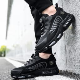 Wear Resistant Durable Steel Toe Work Shoes for Men Women Impact Resistant Steel Toe Cap Lightweight Comfortable Industrial Safety Sneakers All Seasons Construction Footwear Full Sizes Available Perfect Father’s Day Gift for Hard Workers