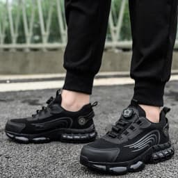 Wear Resistant Durable Steel Toe Work Shoes for Men Women Impact Resistant Steel Toe Cap Lightweight Comfortable Industrial Safety Sneakers All Seasons Construction Footwear Full Sizes Available Perfect Father’s Day Gift for Hard Workers