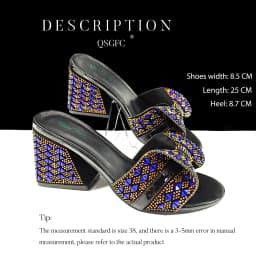 QSGFC Italian Fashion Banquet Shoes and Bags African Women's Hand Bags with Rhinestone Decoration and Women's High Heels