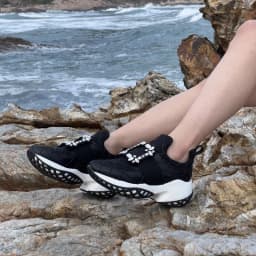 Luxury Designer Women's Shoes Exquisite Rhinestone Chunky Sneakers for Woman Fashion Round Head Casual Shoes Zapatillas De Mujer