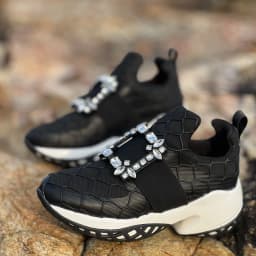 Luxury Designer Women's Shoes Exquisite Rhinestone Chunky Sneakers for Woman Fashion Round Head Casual Shoes Zapatillas De Mujer