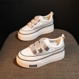 Women's Sneakers Sequined Casual Shoes Women Platform Heels Female Wedge Height Increasing Shoes 2022 Ladies Vulcanized Shoes