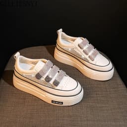 Women's Sneakers Sequined Casual Shoes Women Platform Heels Female Wedge Height Increasing Shoes 2022 Ladies Vulcanized Shoes