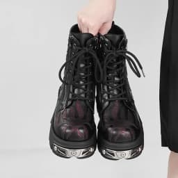 2026 New Punk Women Platform Ankle Boots Female's Rock Round Toe Lace Up Fashion Retro Chunky Shoes Metal Decor Short Boots