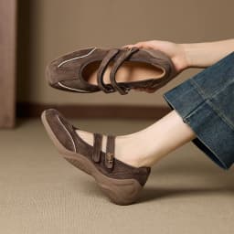 AIYUQI Flat Mary Jane Shoes For Women 2026 New One-strap Ballet Women's Sneakers Large Size Genuine Leather Female Shoes