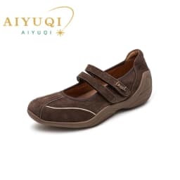 AIYUQI Flat Mary Jane Shoes For Women 2026 New One-strap Ballet Women's Sneakers Large Size Genuine Leather Female Shoes