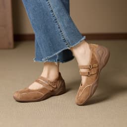 AIYUQI Flat Mary Jane Shoes For Women 2026 New One-strap Ballet Women's Sneakers Large Size Genuine Leather Female Shoes
