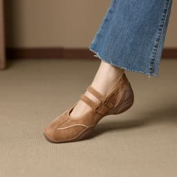 AIYUQI Flat Mary Jane Shoes For Women 2026 New One-strap Ballet Women's Sneakers Large Size Genuine Leather Female Shoes