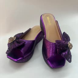 Latest Design Women Luxury Flower Wedding Party Shoes Nigerian Women Party Pumps High Heels Slip on Shoes for Women 6CM