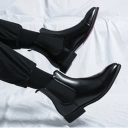 Autumn winter pointed toed male Boots Redsoled high top leather shoe English casual Chelsea boot Fashion comfortable men's shoes