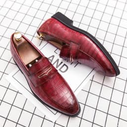 2025 New Red Dress Shoes Wedding Shoes shoes men leather original Italian Classic Blue loafer Men Formal Flats Homme Zapatos