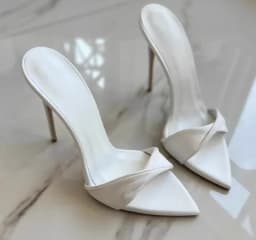 2026 new pointed black matte high heels for women, super high heels, open toed sandals, slim heels, sexy outer half slippers