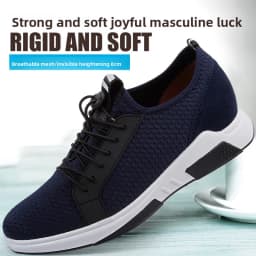 Men Lift Sneakers Summer Breathable Man Sports Elevator Shoes Height Increase Shoes Insole 7-8cm Fashion Casual Shoes