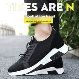 Men Lift Sneakers Summer Breathable Man Sports Elevator Shoes Height Increase Shoes Insole 7-8cm Fashion Casual Shoes