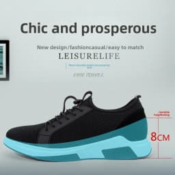 Men Lift Sneakers Summer Breathable Man Sports Elevator Shoes Height Increase Shoes Insole 7-8cm Fashion Casual Shoes