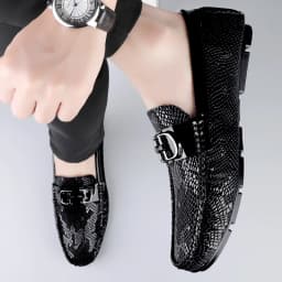 High Quality Men's Fashionable Snake Skin Pattern Comfortable Business Banquet Leather Shoes Spring New Men's Casual Loafers