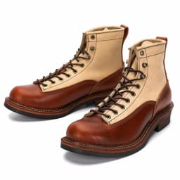 Men's Spring Color Block Combat Boots, Black High Top Two-Tone Work Boots, British Mid-Calf Military Style Lace Up