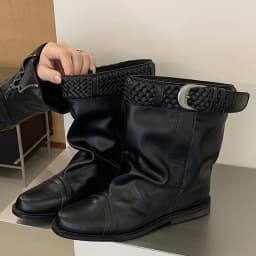 Eilyken Fashion Vintage Style Low Heels Ankle Boots Woman Round Toe Shoes Designer Weave Belt Buckle Modern Booties