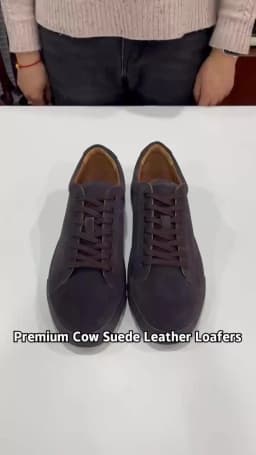 Men Coffee Suede Loafers Skateboarding Pure Outdoor Durable Leather Casual Walking Style Shoes