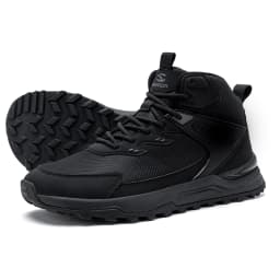 HOBIBEAR Men Wide Width Ankle Boots Mid-Top Hiking Running Shoes Non-Slip Outdoor Trail Walking Sneakers for Male