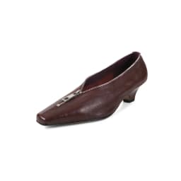 MKKHOU Fashion Pumps New High Quality Genuine Leather Square Head Zipper High Heels Commuter Low Heel Leather Shoes Women