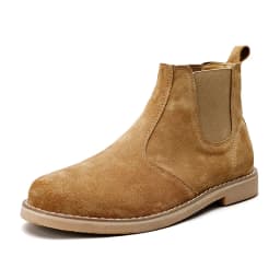 Fashion Suede Desert Boots Men High Top Chelsea Boots Leather Casual Shoes Male Slip on Footwear Low-heel Outdoor Work Boots Man