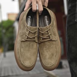 High Quality Suede Leather Casual Shoes Low Heel Lace Up Sneakers Men's Flat Designer Shoes Outdoor Oxford Shoes Size：38-45