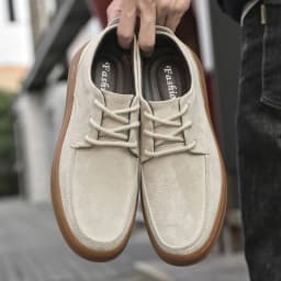 High Quality Suede Leather Casual Shoes Low Heel Lace Up Sneakers Men's Flat Designer Shoes Outdoor Oxford Shoes Size：38-45