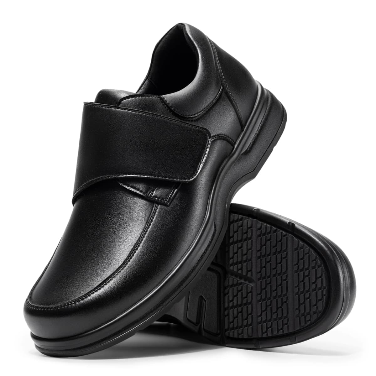 FitVille Men'S Extra Wide Diabetic Leather Dress Shoes, Roomy Wide Toe Box, Built-In Arch Support Orthopedic Shoes, Pain Relief For Swollen Feet, Edema, Plantar Fasciitis, Bunions & Neuropathy