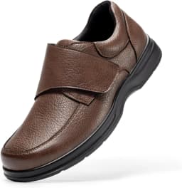 FitVille Men'S Extra Wide Diabetic Leather Dress Shoes, Roomy Wide Toe Box, Built-In Arch Support Orthopedic Shoes, Pain Relief For Swollen Feet, Edema, Plantar Fasciitis, Bunions & Neuropathy
