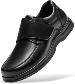 FitVille Men'S Extra Wide Diabetic Leather Dress Shoes, Roomy Wide Toe Box, Built-In Arch Support Orthopedic Shoes, Pain Relief For Swollen Feet, Edema, Plantar Fasciitis, Bunions & Neuropathy