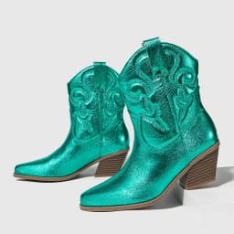 Eilyken High Quality Embroidery Ankle Boots Women Western Booties Fashion Pointed Toe Low Heels Shoes Large Size 43