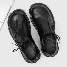 New Niche Pleated Thick Soled Derby Shoe High-end Casual Shoe for TeenagersPersonalized Mickey Height Increasing Round Toe Shoes