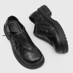 New Niche Pleated Thick Soled Derby Shoe High-end Casual Shoe for TeenagersPersonalized Mickey Height Increasing Round Toe Shoes
