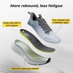 Fittington Men's Walking Shoes For Wide Cushioned Running Shoes Tennis Comfortable Shoes Arch Support For Plantar Fasciitis