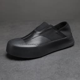 YETTIES Men's White Slip-On Loafers, Chunky Sole All-Day Comfort, Premium Genuine Leather Minimalist Luxury Skate Shoes