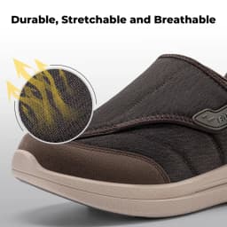 Fitville Men'S Diabetic Shoes Casual Orthopedics Extra Wide Feet Swollen Slip-On Shoes For Elderly Foot Pain Relief Neuropathy