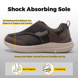 Fitville Men'S Diabetic Shoes Casual Orthopedics Extra Wide Feet Swollen Slip-On Shoes For Elderly Foot Pain Relief Neuropathy