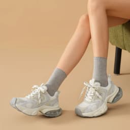 BEAUTODAY Casual Sneakers Women Cow Suede Leather Mesh Mixed Colors Round Toe Trainers Lace-up Ladies Shoes Handmade 29A56