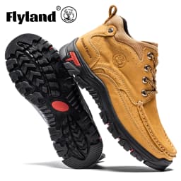 FLYLAND Men's Chukka Boots Casual Leather Shoes Fashion Vintage Handmade Male Sneakers