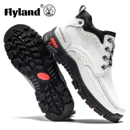 FLYLAND Men's Chukka Boots Casual Leather Shoes Fashion Vintage Handmade Male Sneakers