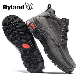 FLYLAND Men's Chukka Boots Casual Leather Shoes Fashion Vintage Handmade Male Sneakers
