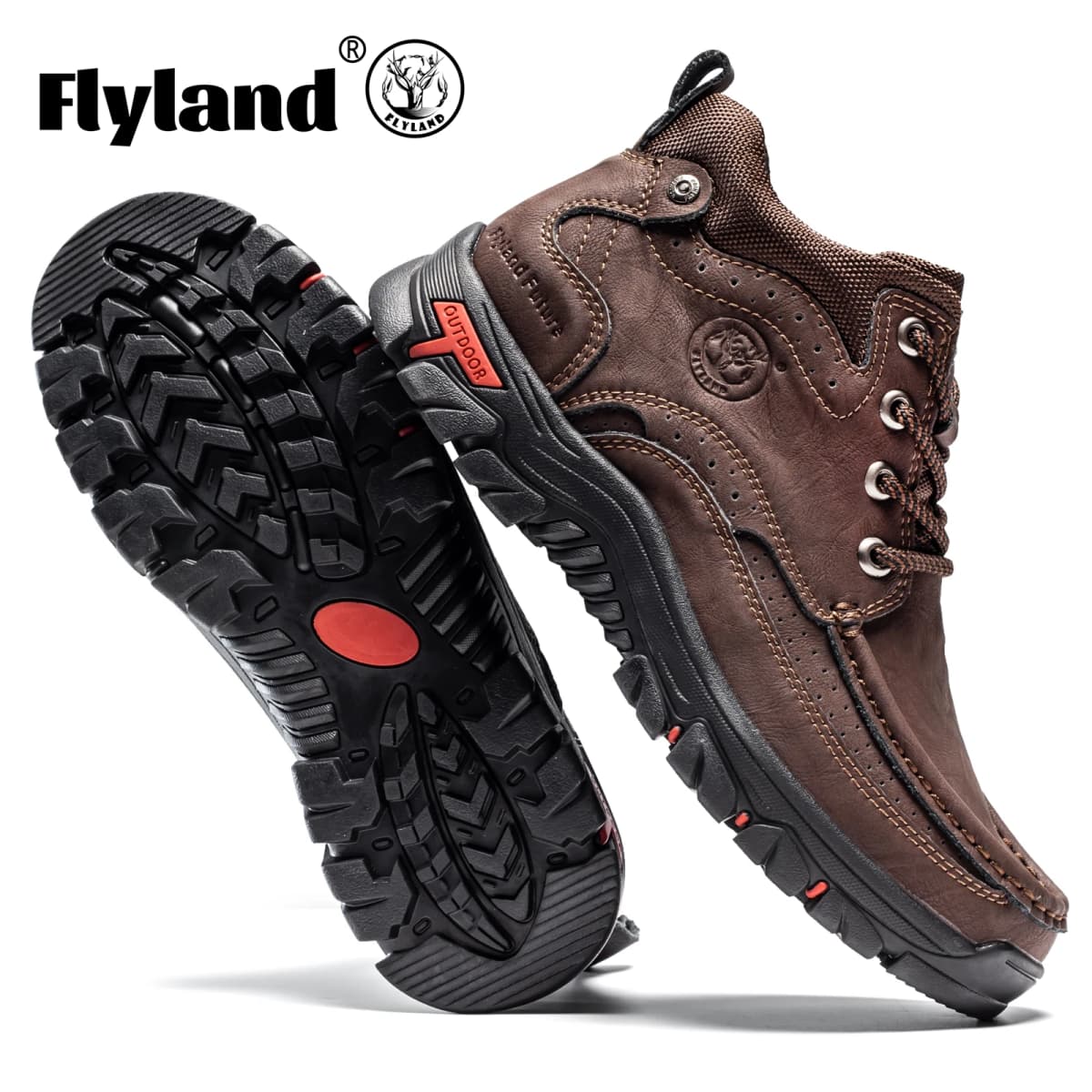 FLYLAND Men's Chukka Boots Casual Leather Shoes Fashion Vintage Handmade Male Sneakers