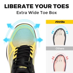 FitVille Wide Pickleball Shoes for Men Cusioning Court Tennis Shoes with Arch Support Men Sneakers Casual Sport Walking Shoes